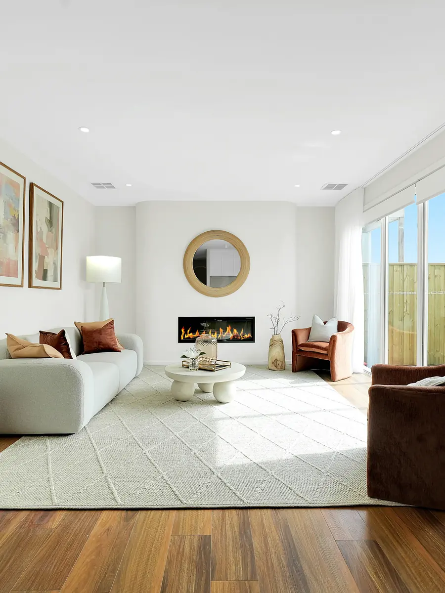 Warm, styled living room — real estate photography Melbourne by Sixth Vision