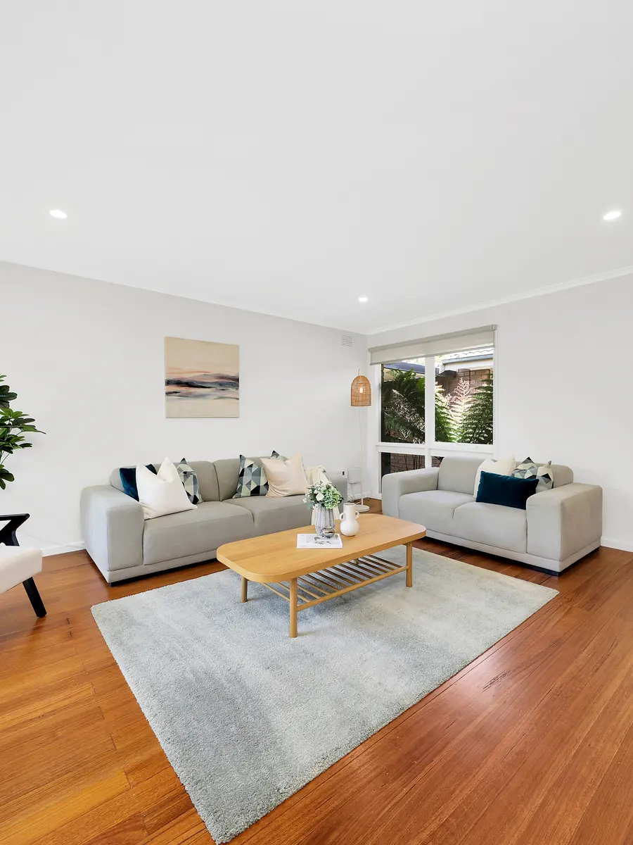 Warm timber-floored lounge captured for a 360-degree virtual tour, Melbourne
