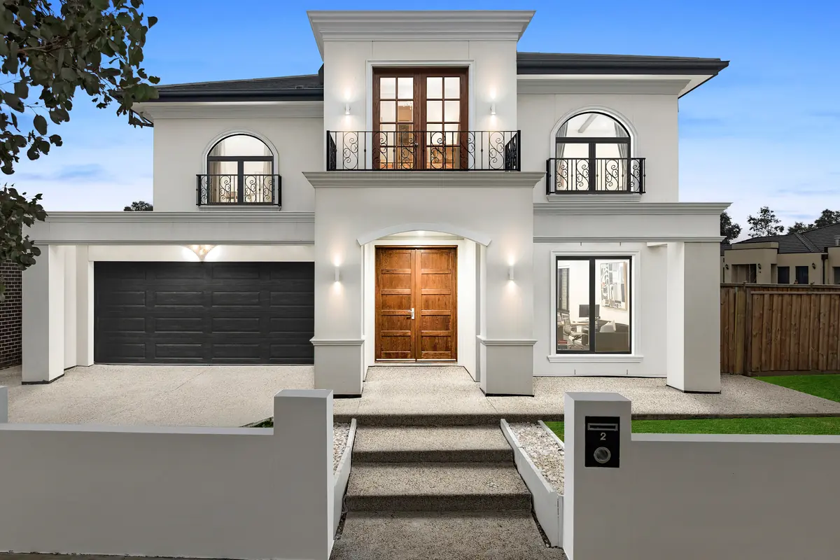 French provincial two-storey facade &mdash; real estate photography Melbourne