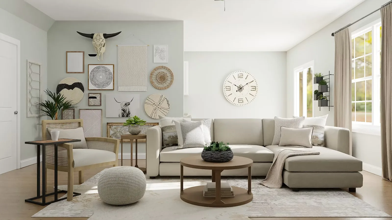 Styled living room with a curated gallery wall — real estate photography Melbourne by Sixth Vision