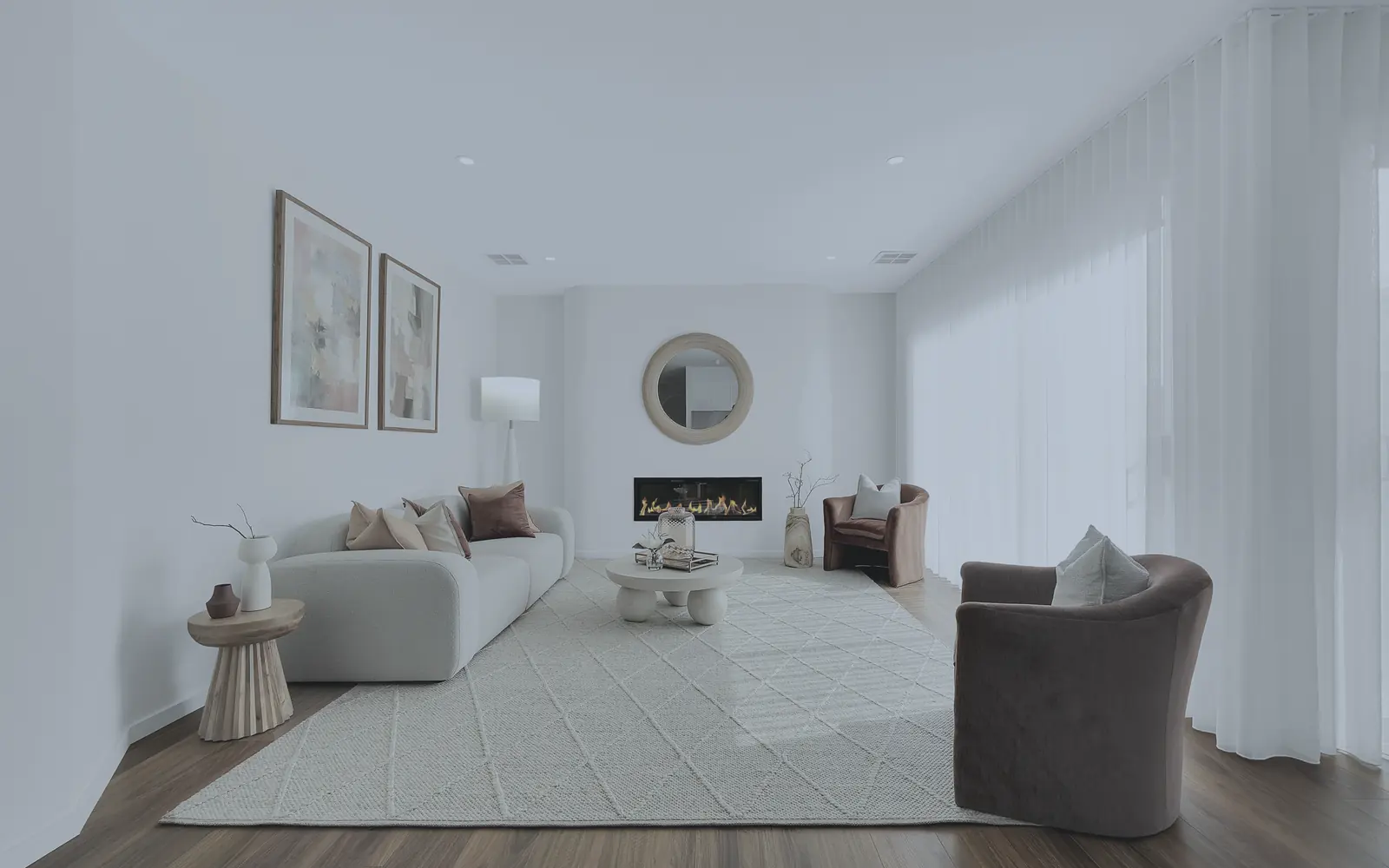 Living room before editing — flat light and muted colour